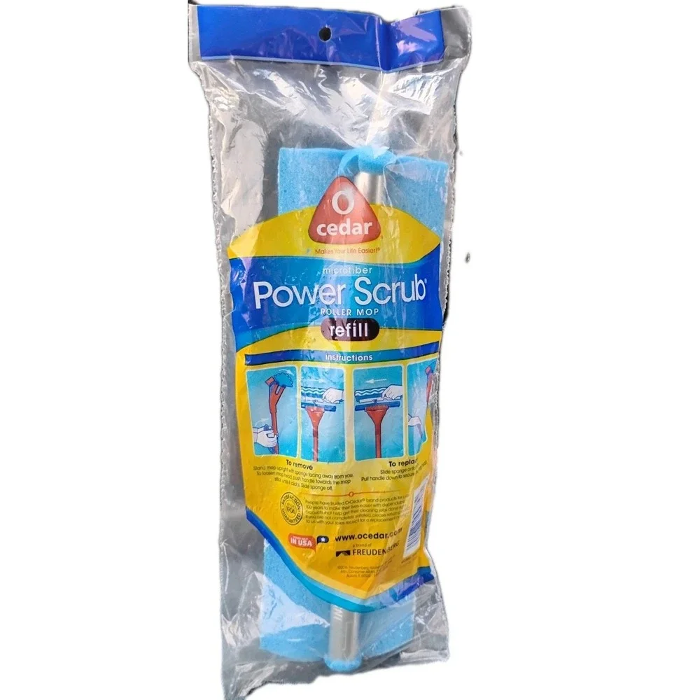 O-Cedar‎ Microfiber Wave Sponge Refill Power Scrub Roller Mop lifts, traps dirt